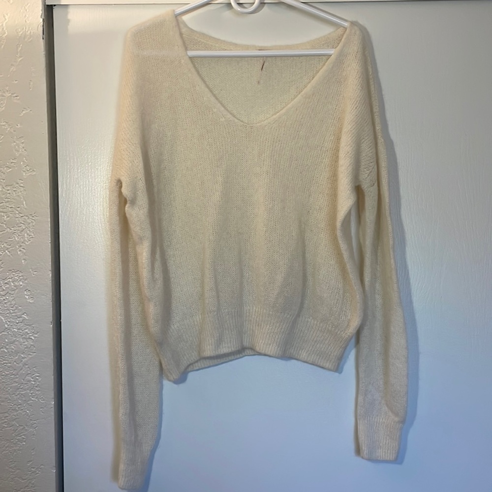 Free People Alpaca Cream Sweater Size S